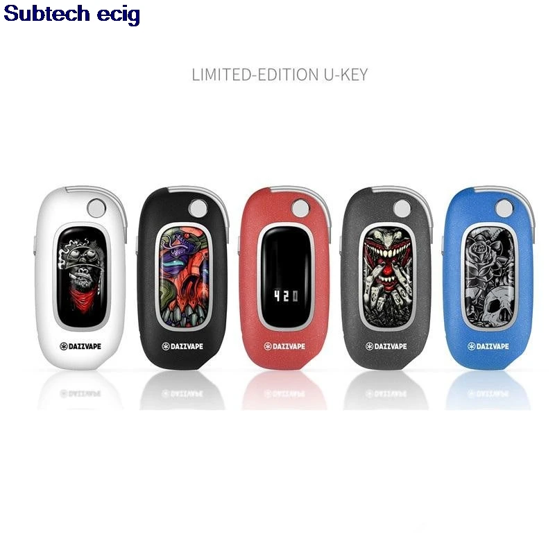 

Dazzvape Limited Edition U-Key Battery 400mAh Preheat Variable Voltage Flip Box Mod for 510 Thick Oil Cartridges Smart Carts