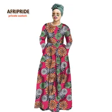 2017traditional batik african style dress for women bazin riche fashion femme suit set O-neck cotton plus size A722512