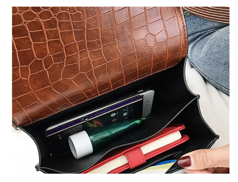 New Retro Fashion Women Handbag Stone Pattern Quanlity PU Leather Small Square Shoulder Bags Messenger Female Purse Bag SS3516 (11)