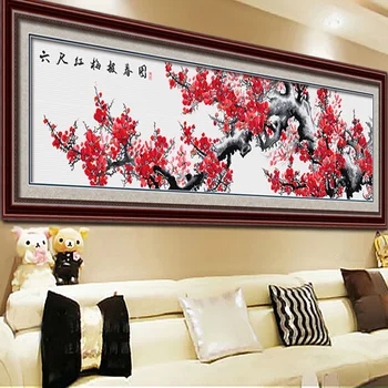 

Cross stitch living room new plum blossom Chinese style series six feet red plum spring map spring