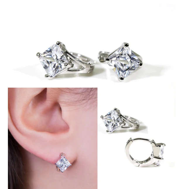 Fashion Design Small Huggie Hoop Earrings for Womens Cluster Paved Zirconia Crystal Stone Earing 925 sterling silver Jewelry (6)