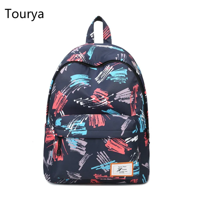 Tourya Casual Bag School Backpacks Striped Printing For Teenagers Girl