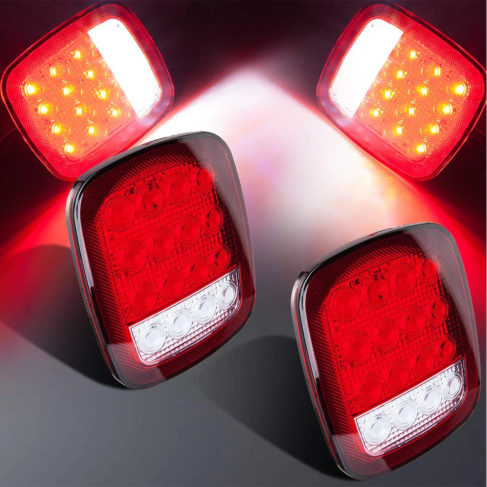 Partol 2x16 светодиодный s СВЕТОДИОДНЫЙ трейлер светильник s стоп-сигнал для бега задний Боковой габаритный фонарь Резервное копирование Хвост светильник для грузовых автомобилей 12V 24V красный, белый