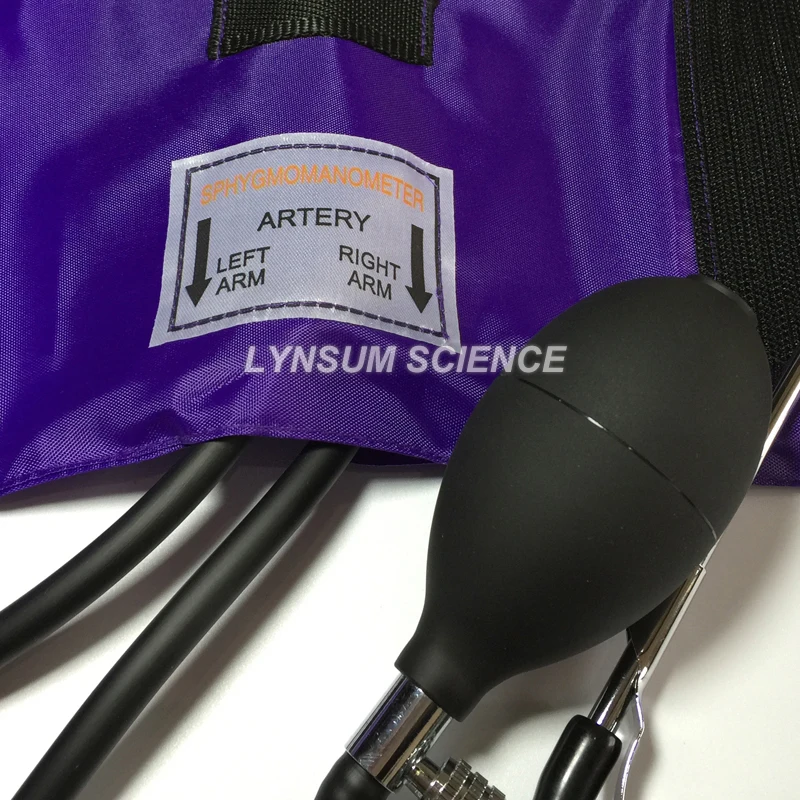 Purple Blood Pressure Monitor BP Cuff Arm Aneroid Sphygmomanometer and Stethoscope Kit