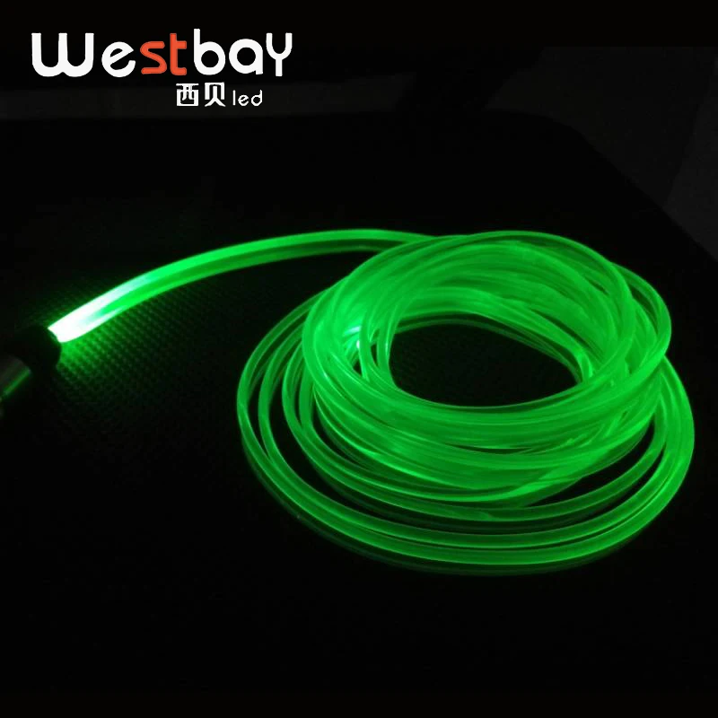 Westbay RGB круглый сторона свечение Оптическое волокно свет комплект 1 м/2 м/3 м/4 м/5 м/6 м DC12V 3 Вт оптического волокна для украшения автомобиля