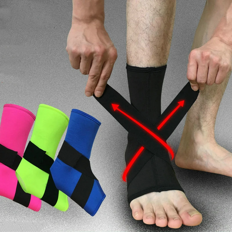 

1 Pcs Adjustable Elastic Ankle Support Bandage Running Jogging Brace Pads Foot Protection Football Basketball bike Socks