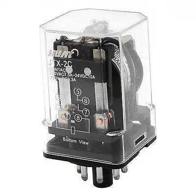 Двигатель управления 8-Pin DPDT DP2T электромагнитное реле DC 24V Катушка Бесплатная
