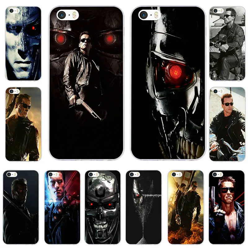 Fashoin Movie Terminator Soft TPU Silicone Mobile Phone Cases Cover for iPhone X 8 7 6S 6 Plus 5 5S SE 5C 4S 4 Shell Bags