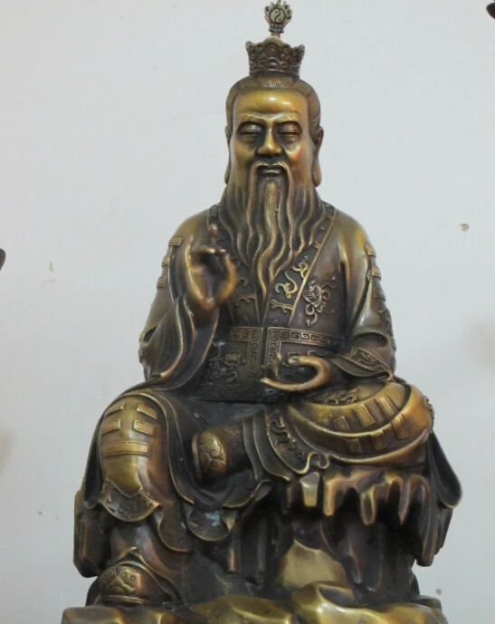 

15"China bronze supreme god of Taoism Founder of Taoism Tai Shang LaoJun statue