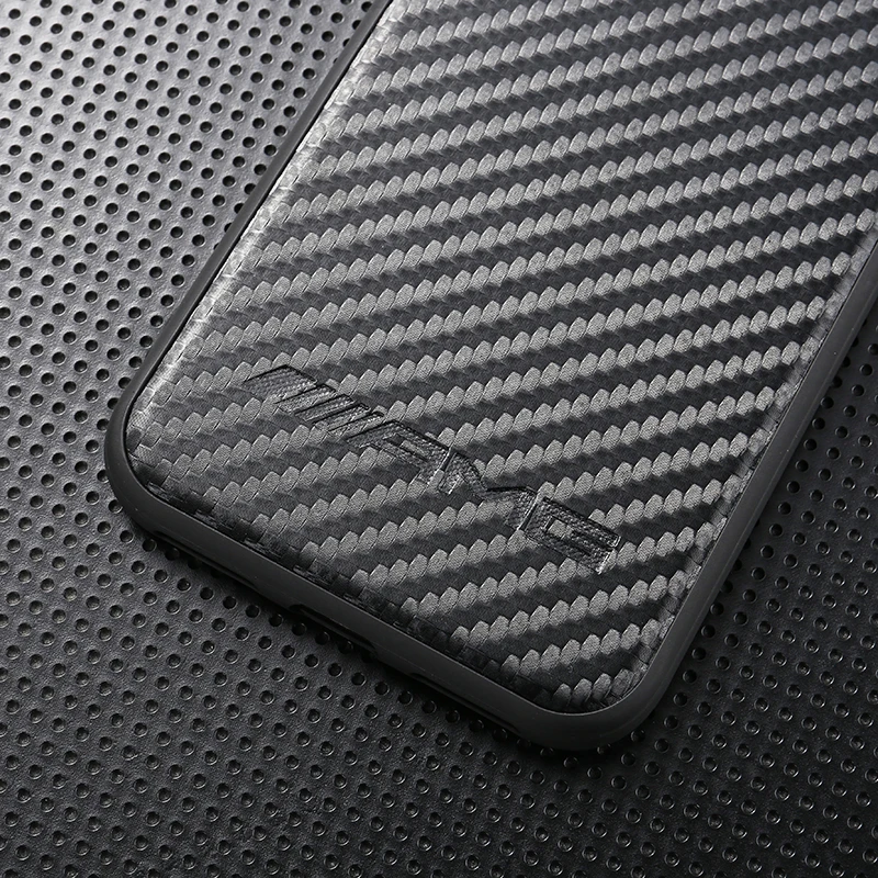 Luxury car Motorsport carbon fiber cover case for iphone 6 6S plus 7 7plus 8 8plus X XR XS Max AMG Flip fur keychain phone coque