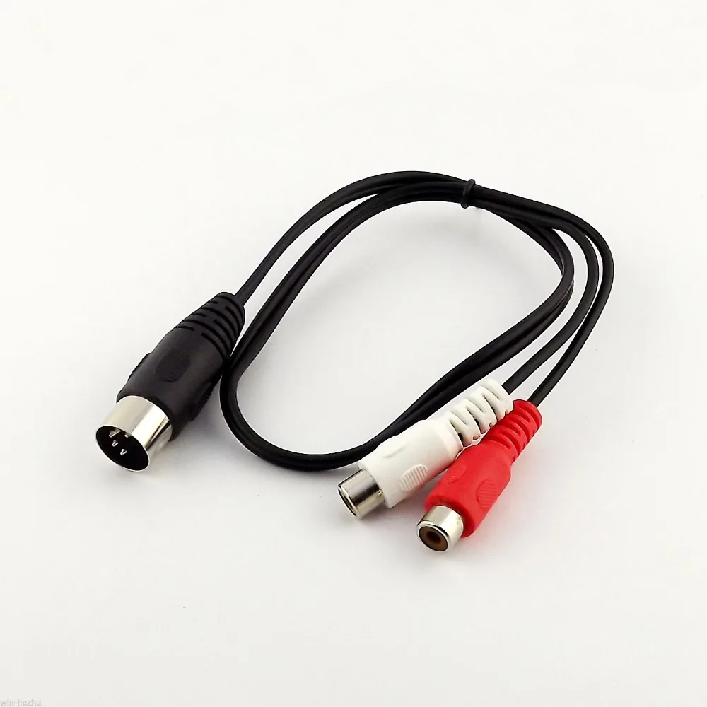 

1pcs 5 Pin DIN Male Plug to 2x RCA Female Jacks Converter Audio Cable 50cm