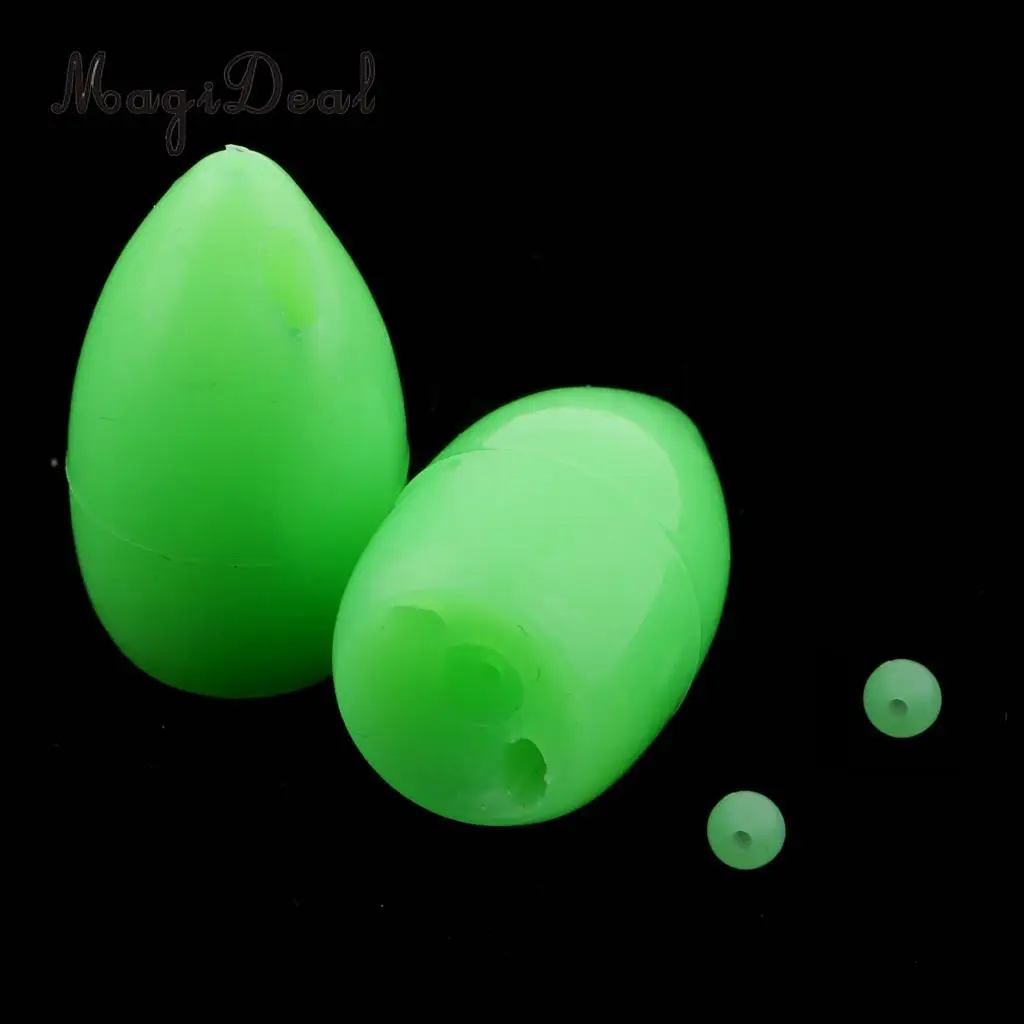 2pcs 3.6g Floating Sbirolino Spirolino Bombarda Trout Pose Float with Swivels, Beads - Orange/Green/White