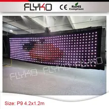 Популярный сценический Декор Высокое качество P9 4,2*1,2 м светодиодный видео занавес