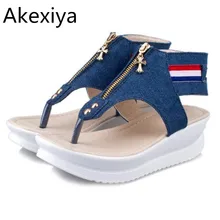 Akexiya 3 см платформы открытым носком Сандалии Женщин 2017 Новый Летний женские Сандалии обувь женщина сандалии Летние Женские обувь 103