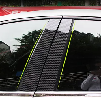 

For Honda HRV HR-V Vezel 2014 to 2019 Carbon Fiber Window Trims Protector Cover Glass Strips B+C Center Pillars Car Styling 8Pcs