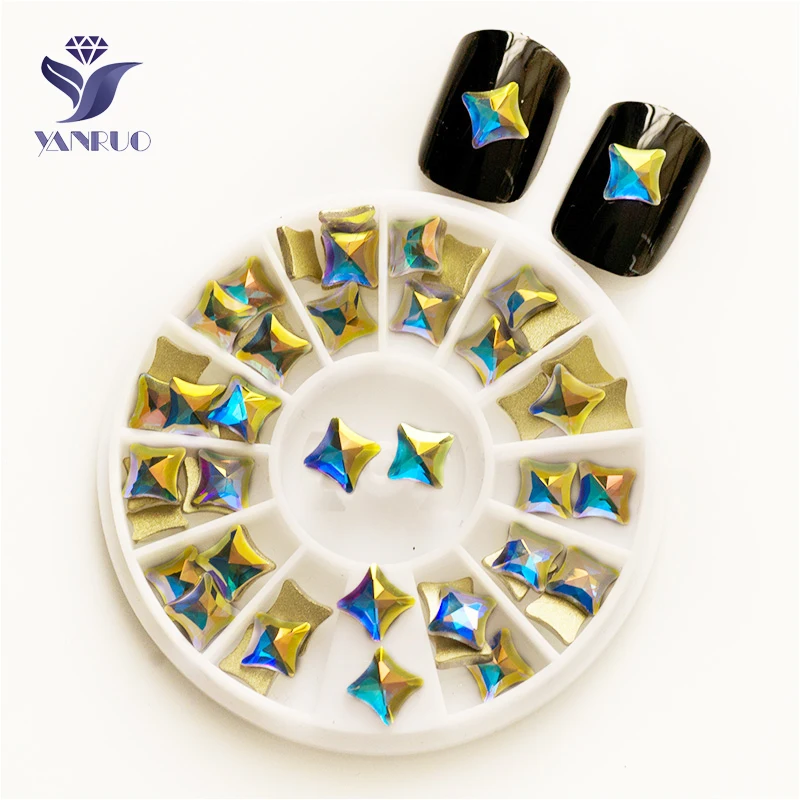 Стразы из горного хрусталя YANRUO 2555NoHF AB 6 мм|non hotfix|rhinestones nail crystalstrass 8mm |