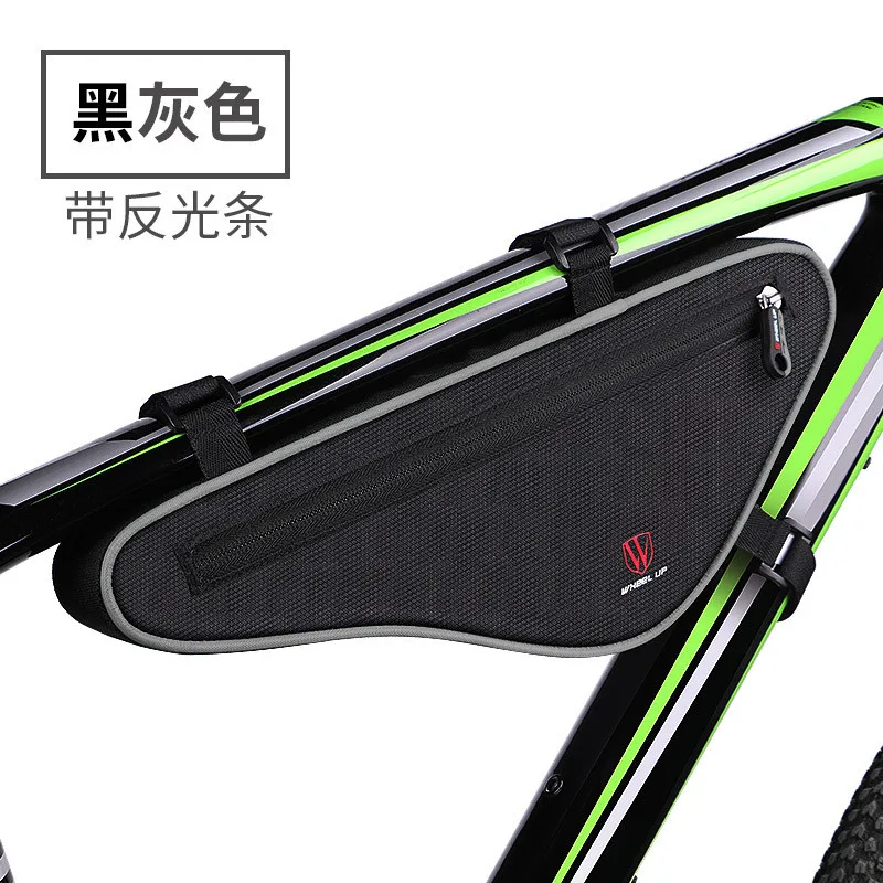 Треугольная велосипедная сумка, сумка для велосипедного телефона/ключа/инструмента, сумка с рамкой, сумка bolsa mtb sac velo, Аксессуары для велосипеда, красные/серые, маленькие велосипедные сумки - Цвет: gray
