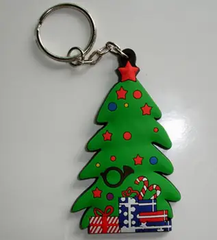

Customized Soft PVC Keychains Plastic Christmas Tree Keyring For Advertisement Custom Design Key Holder chaveiros personalizado