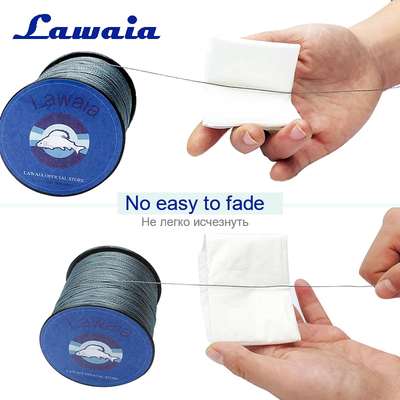 Lawaia خيط صنارة الصيد 500 m قوي الحصان 4 فروع مضفر الصيد سلك Dneema 10LB 30LB 40LB 80LB السلع ل يطير الصيد دي Pesca