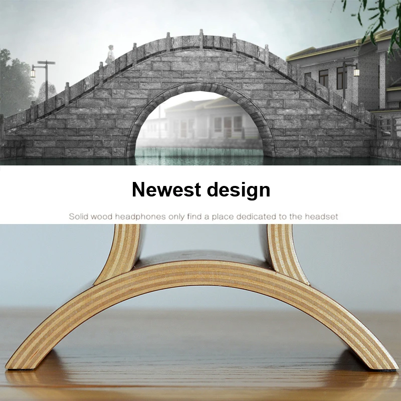 Classic Wooden Headphone Headset Stand Earphone Holder Walnut Hanger Headset Display for Beats JBL for Bose Universal Headset