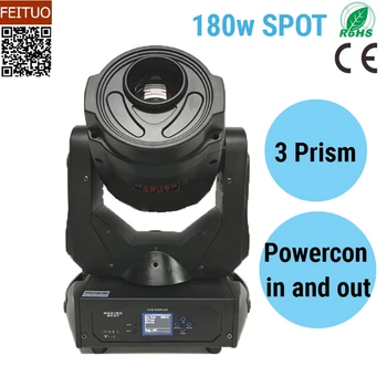 

free shipping 180w Power Lyre LED Stage Moving Head Light 3 Prism Spot LED Lighting Gobos Show Party Professional Light