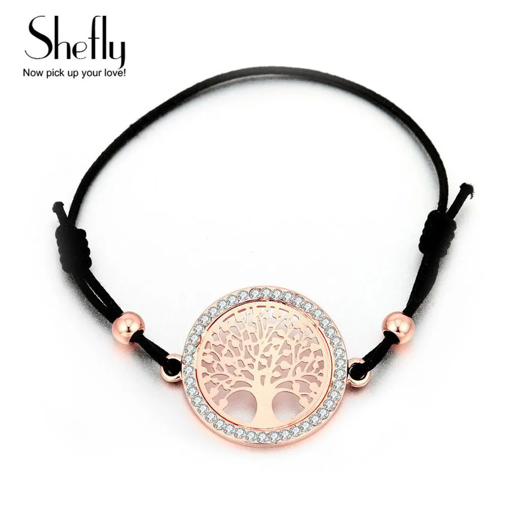 

Tree Of Life Bracelet Armbanden Voor Vrouwen Adjustable Black String Elastic Cord Charm Bracelets For Women Luck Fashion Jewelry
