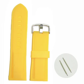 

26mm Top Grade Yellow Silicone Jelly Rubber Unisex Watch Band Straps WB1054K26JB