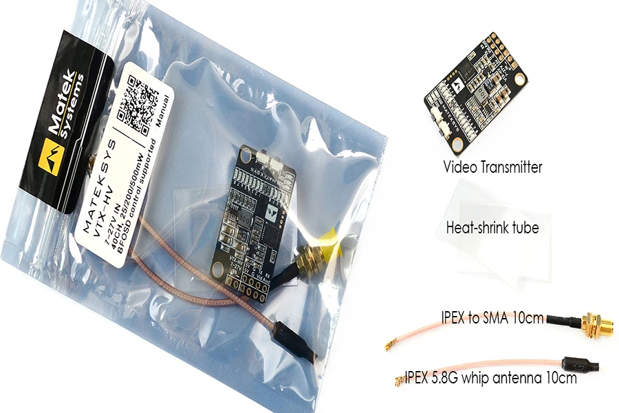 Matek 5,8G 40CH 25/200/500 mW umschaltbar видео Отправитель VTX-HV mit 5 V/1A BEC ausguang