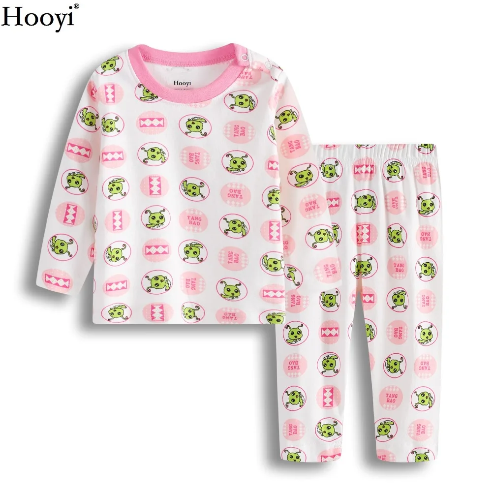 

Hooyi Worm Baby Girl Clothes Sets Fashion Babies Pajamas Clothing Suit Infant T-Shirt Trouser Suit Sleepwear 100% Cotton Pyjamas