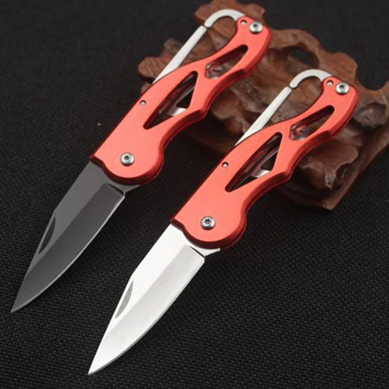 Multifunción plegable cuchillo portátil anillo Camping Mini pelador llavero rescate táctico de supervivencia al aire de caza