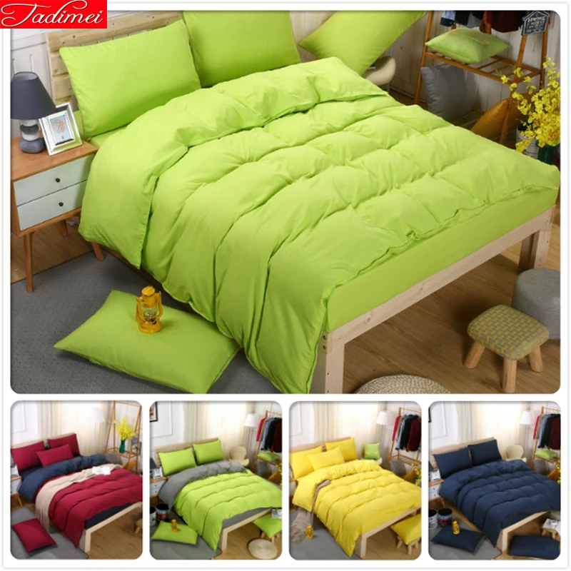 Pure Color Bedding Set Kids Child Bedlinen 1.5m 1.8m 2m 2.2m Bed Flat Sheet Queen Twin Double Single Size Duvet Cover Bedclothes | Дом и сад