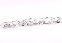 Wholesale Lots Job 20Pcs White Crystal Rhinestone Women Rings Engagement Wedding Party Gift Fashion Jewelry HOT 2