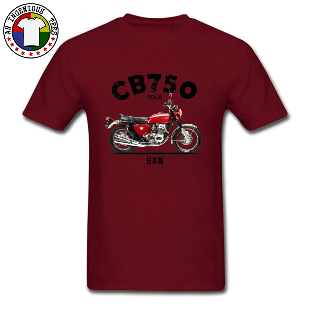 The CB750 1970 11023 Men New Coming Design T Shirt O Neck Labor Day 100% Cotton T-Shirt Normal Short Sleeve Tee-Shirts The CB750 1970 11023 maroon