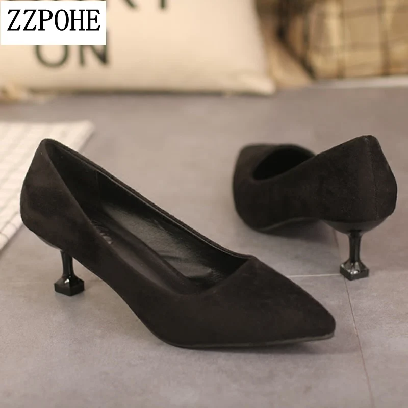 

ZZPOHE Spring Autumn new women bow mid heels fashion comfortable woman singles shoes sexy wedding shoes free shipping