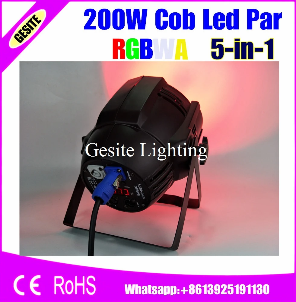 200 Вт RGBWA Par 64 COB LED Light корпус Blacklight Led PAR Can с DJ Disco Stage Bar Club DMX 512 контроллер|cob led par|par 64dmx