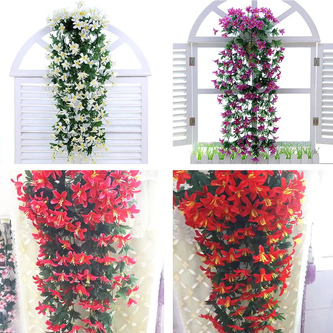 1Pc 85cm Artificial Vine Flowers Silk Fake Orchid Ivy Vine Garden