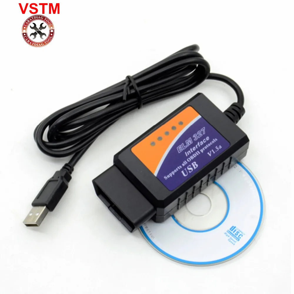 Новейший ELM327 USB V1.5 OBD2 автомобильный диагностический сканер ELM 327 V 1,5 OBD 2 OBDII интерфейс на основе ПК автоматический диагностический инструмент OBD-II сканирования