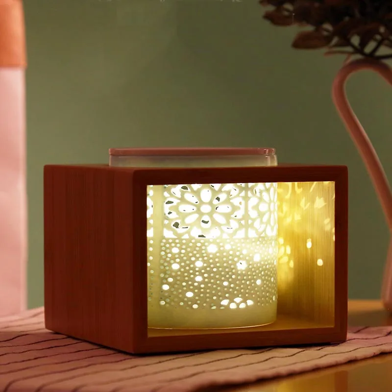 

Japanese-style Bamboo Openwork Ceramic Incense Burner Home Tea Ceremony Candle Essential Oil Stove Night Light Decoration Gifts