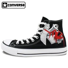 Black Converse All Star Woman Man Shoes Nightmare Before Christmas Design Hand Painted Shoes Men Women Sneakers Christmas Gifts