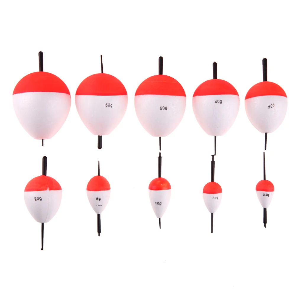 

10pcs/60g Fishing Floats Set EPS Fishing Sea with Sticks Pesca Tackle Foam Float Tube Buoy Fishing Accessories 2g-50g Mix Size