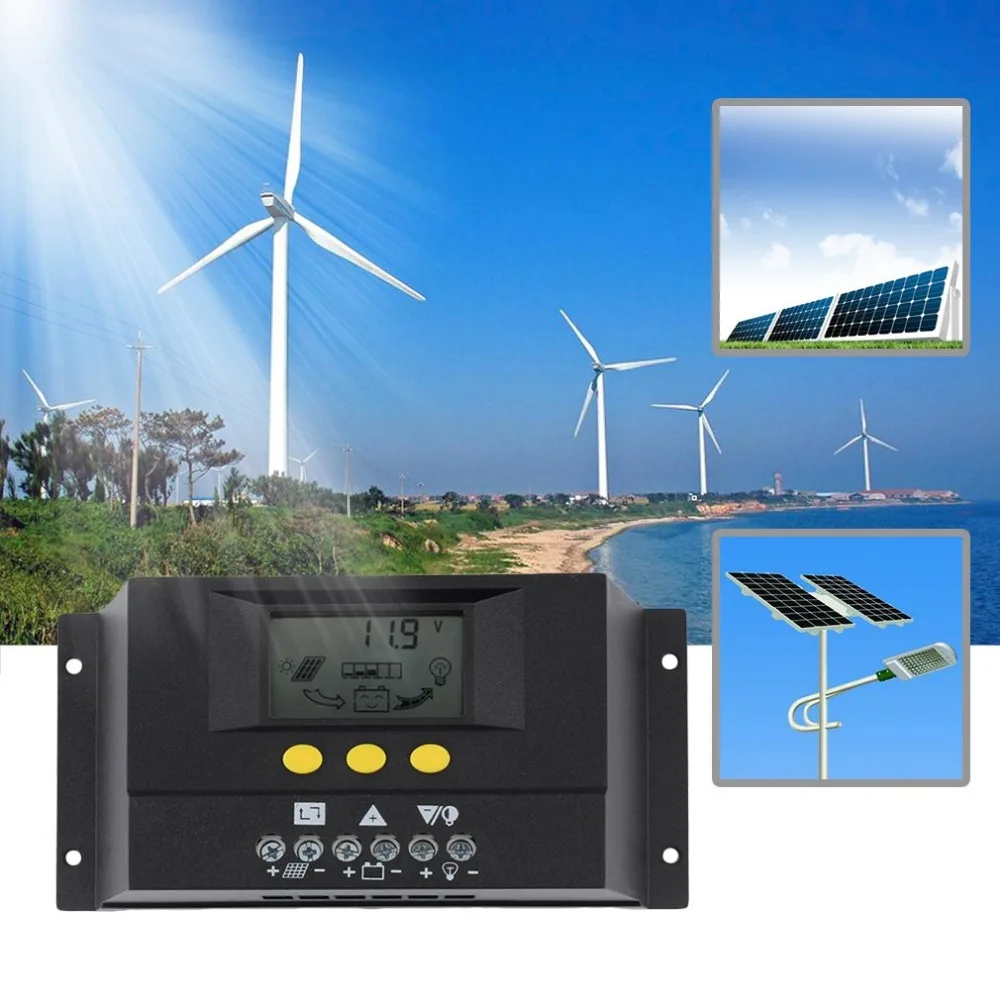 

Newest Professional 30A Solar Regulator Solar Charge Controller LCD Solar Genetator Solar Panel Charge Regulator Black