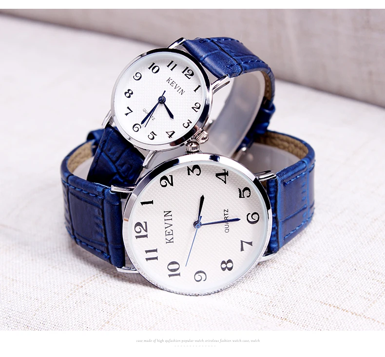 KEVIN KV 2pcs Fashion Leather Couple Watch Men Women Watches Students Gift Simple Quartz Wrist Watch Girls Boys Dropshipping