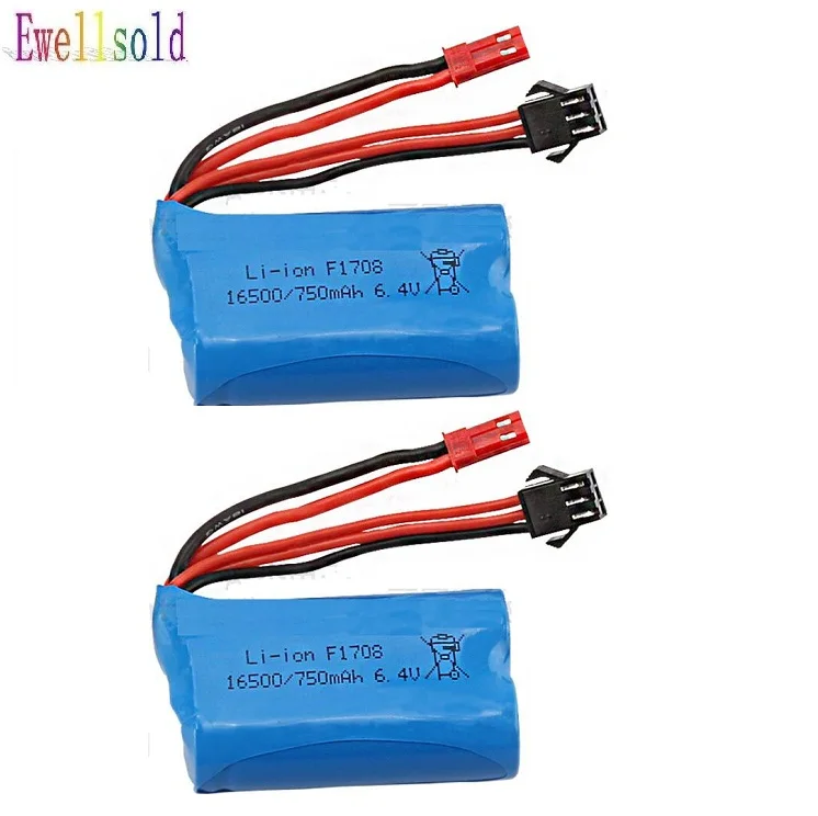 Wltoys 6,4 v 750mAh литий-полимерный аккумулятор для wltoys A959-A A969-A A979-A K929-A на радиоуправлении - Цвет: Красный