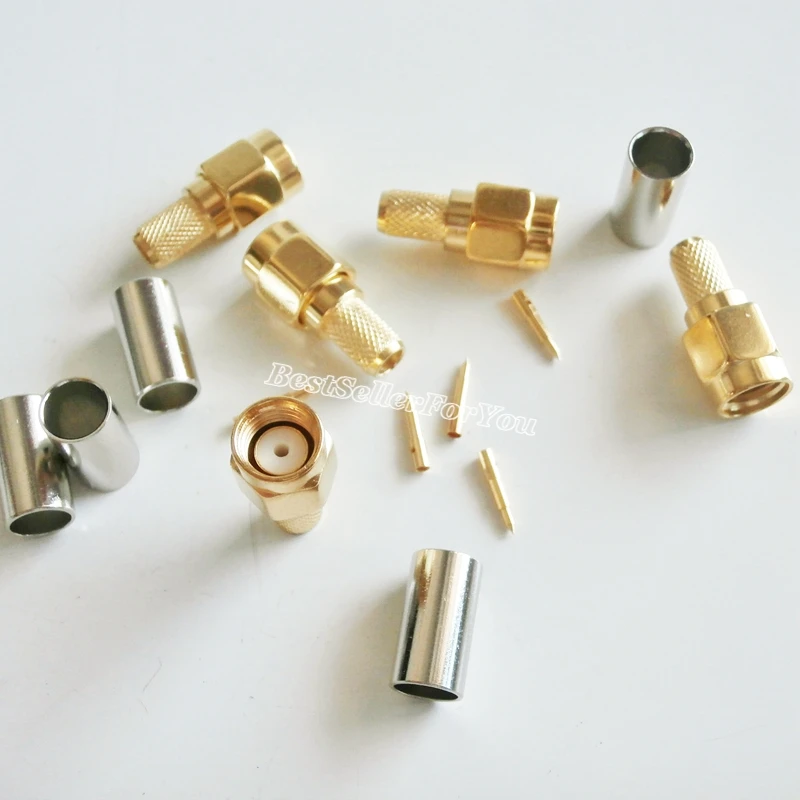 10 шт. SMA штекер RG58 RG142 LMR195 RG400 прямой RF разъем кабеля|connector crimp|connector plugconnector male |
