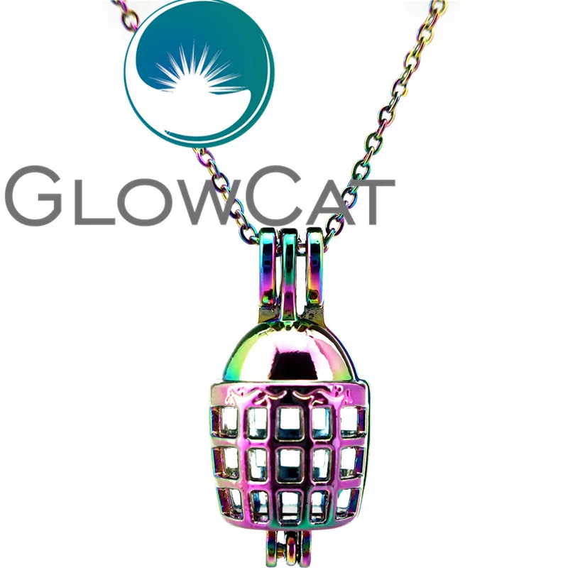 GLOWCAT CC638 Радуга Цвет бисер геометрическая фигура клетка кулон эфирных масел