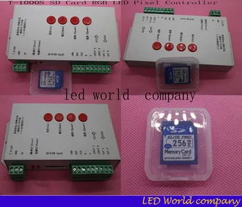 

Free shipping !2pcs T1000S SD Card WS2801 APA102 WS2811 WS2812B LPD6803 LED 2048 Pixels Controller DC5~24V T-1000S RGB Controlle