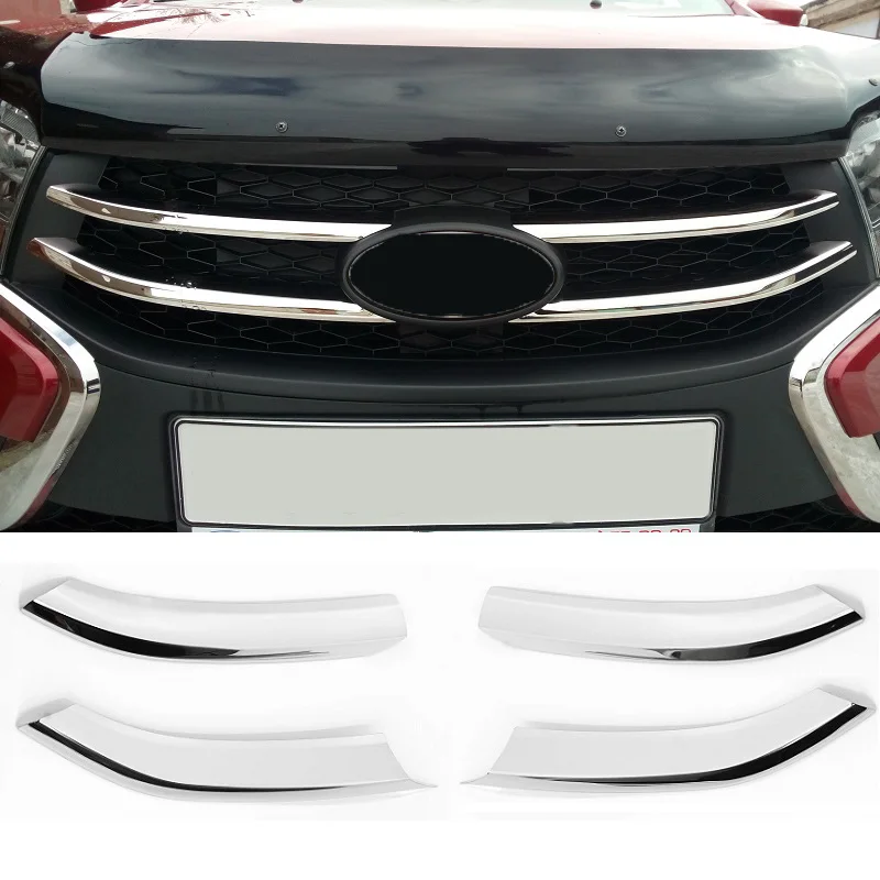 

4pcs stainless steel front bumper grille decorative molding cover trim for Lada XRAY and XRAY Cross chrome accessories