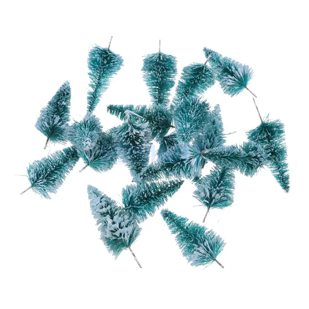 20pcs Set 6.5cm Iron Wire Christmas Tree Model for Dolls House Xmas Decor Colorful Life Scenes Kids Birthday Gift