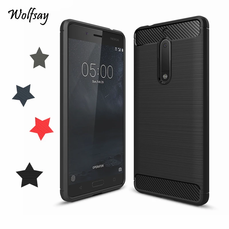 

Wolfsay Anti-knock Case For Nokia 5 Case Soft TPU Brushed Case For Nokia 5 5.2 inch Business Phone Fundas Coque For Nokia 5
