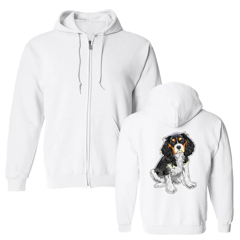 Cavalier King Charles Spaniel Dog Print Hoodies Men Girl Fleece Sweatshirt Casual Hooded Hip Hop Harajuku Streetwear